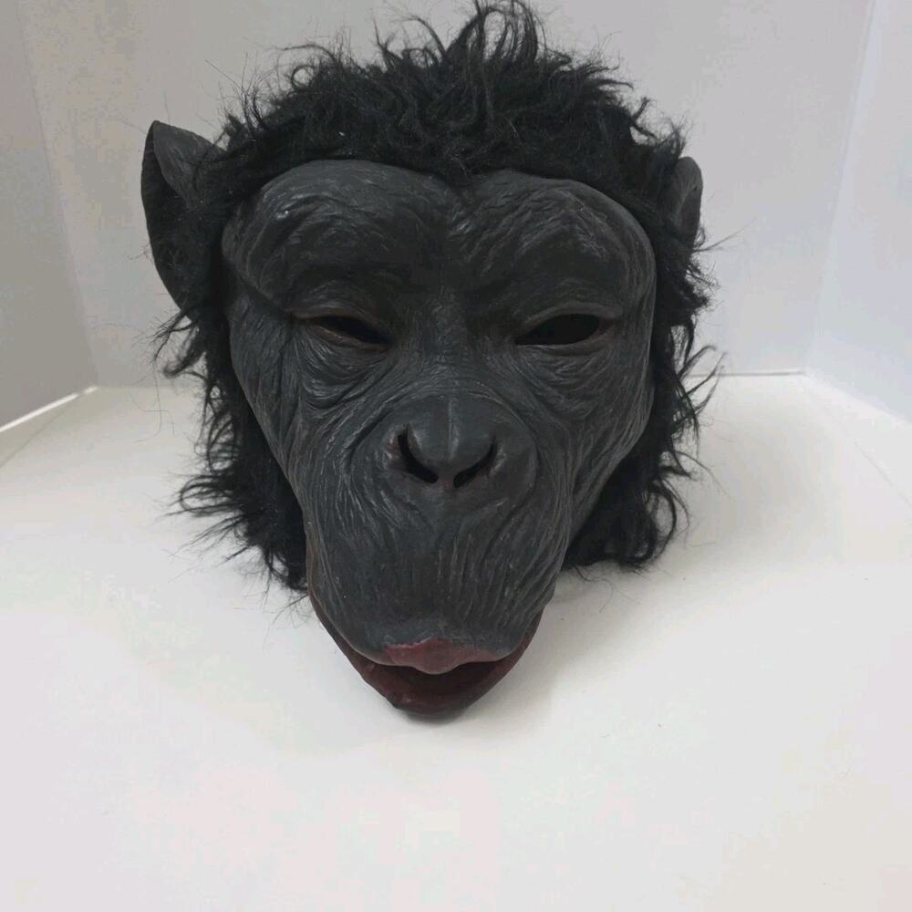 Realistic Monkey Mask Latex Chimpanzee Costume Adult Halloween Animal Mask